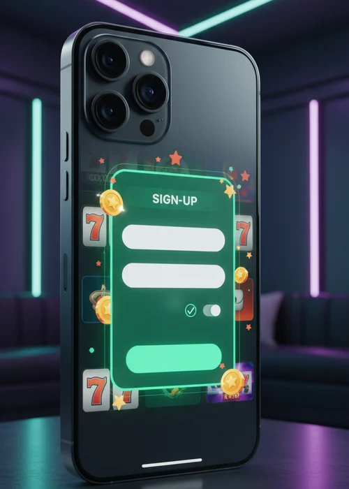 Bro Casino registration form interface showing initial steps for email and password creation, designed for quick player signup and account security.